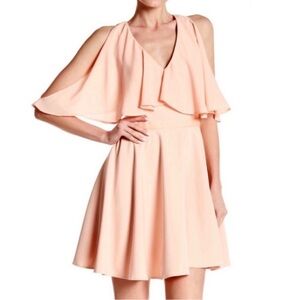 JAY X JAYGODFREY PINK COLD-SHOULDER MINI DRESS